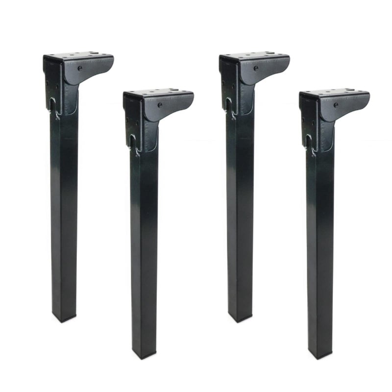 Geesatis Furniture Legs, Folding Metal Table Legs, Adjustable Replacement Desk Legs for Sofa Office Table Loveseat Dresser, with Mounting Screws, 4 Pack Black 14 inch - Image 1